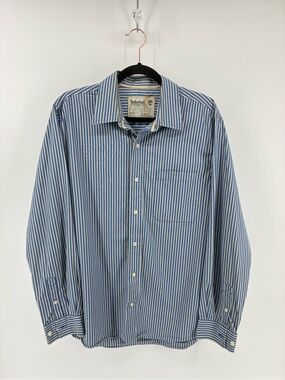 Timberland Men’s Blue Stripe Button-Down Shirt